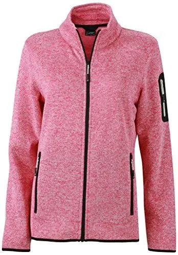 Produktbild: James & Nicholson Damen Jacke Jacke Knitted Fleece Jacket rosa (Pink-Melange/Off-White) Medium