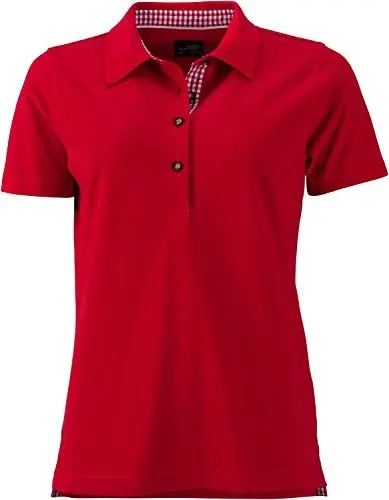 Produktbild: James & Nicholson Damen Ladies' Traditional Polo Poloshirt, Rot (Red/Red-White), 38 (Herstellergröße: L)