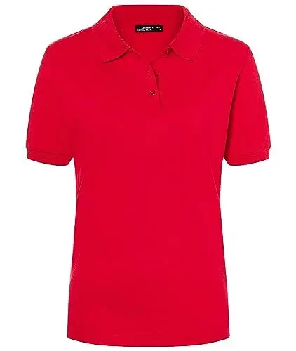 Produktbild: James & Nicholson Damenpolo Classic - Piqué-Poloshirt mit gestrickten Bündchen | Farbe: red | Grösse: XXL
