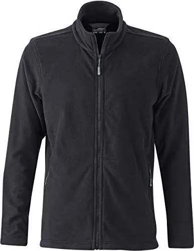 Produktbild: James & Nicholson Herren Basic Fleece Jacket Jacke, Schwarz (Black), X-Large