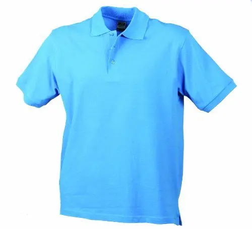 Produktbild: James & Nicholson Herren Classic Polo Poloshirt, Blau (Aqua), XL