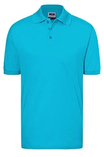 Produktbild: James & Nicholson Herren Classic Polo Poloshirt, Blau (Turquoise), X-Large
