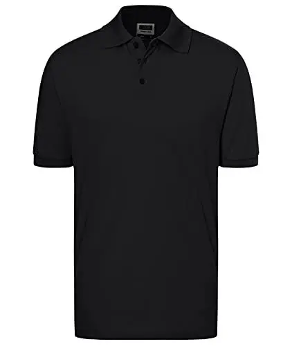 Produktbild: James & Nicholson Herren Classic Polo Poloshirt, Schwarz, XXL