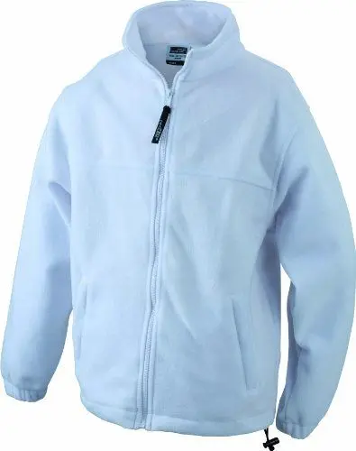 Produktbild: James & Nicholson Herren Full-Zip-Fleece Jacke, Weiß (weiß White), Medium