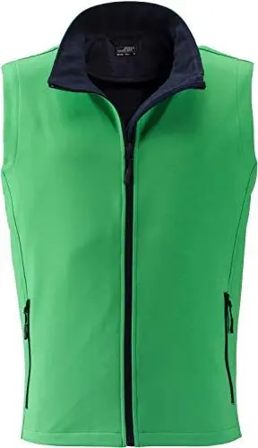 Produktbild: James & Nicholson Herren Men's Promo Softshell Vest Outdoor Weste, Grün (Green/Navy), X-Large
