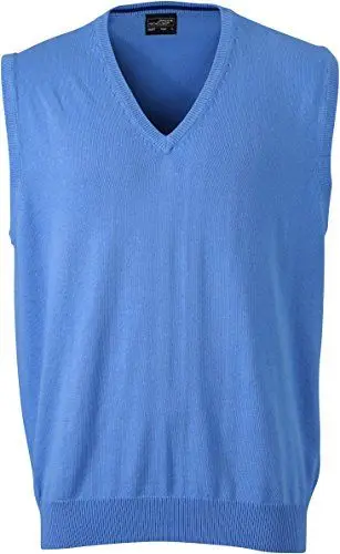 Produktbild: James & Nicholson Herren Pullover Pullunder Blau Glacier Blue XL