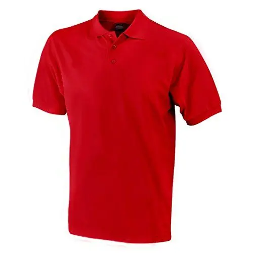 Produktbild: James & Nicholson Hochwertiges Polohemd mit Armbündchen (XL, red)