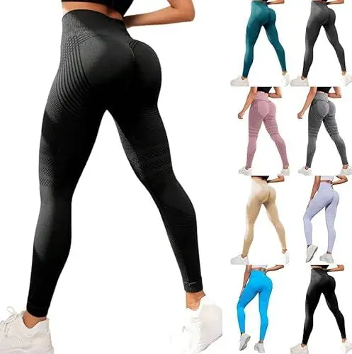 Produktbild: Jamicy Sport Leggings Damen High Waist Sportleggins Frauen Lang Gym Leggings Blickdicht Sporthose Elastische Bauchweg Yogahose Fitness Laufhose Grau Streetwear Wanderhose Outdoorhose Schwarz S