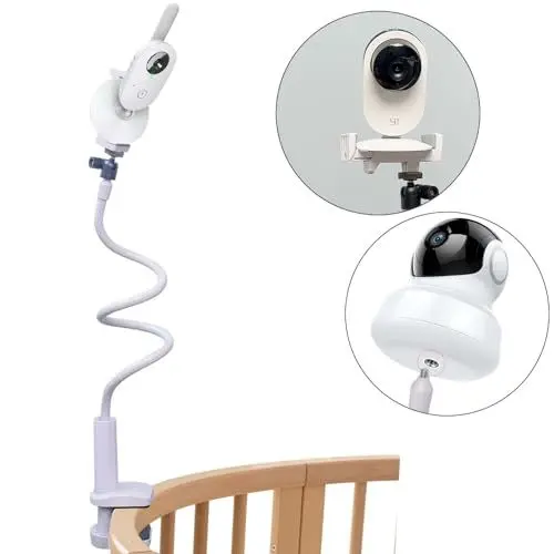 Produktbild: JAMUILS Babyphone Halterung Bett mit Mini Stativkopf, Flexible Twist Video Baby Monitor Halter, Kompatibel mit Hellobaby HB30 HB32 HB35 HB50, Philips Avent SCD843/26 SCD833/26, Vtech VM3250 VM819