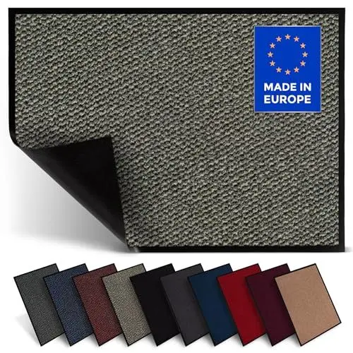 Produktbild: Jan Max Fußmatte, Hohe Saugfähigkeit, Sauberlaufmatte, Türmatte, rutschfest und Sicher, Einfache Reinigung, Qualität Schmutzfangmatte 40 x 60 cm in beige schwarz
