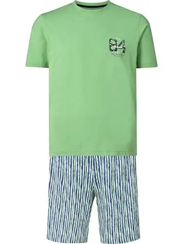 Produktbild: Jan Vanderstorm Herren Kurzer Schlafanzug Bartolv grün 5XL (XXXXXL) - 72/74