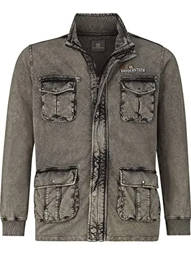 Produktbild: Jan Vanderstorm Herren Sweatjacke Gangolf dunkelgrau 4XL (XXXXL) - 68/70