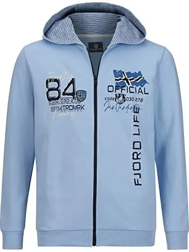 Produktbild: Jan Vanderstorm Herren Sweatjacke Ingi hellblau 2XL (XXL) - 60/62