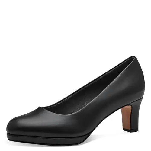 Produktbild: Jana Damen Pumps mit Blockabsatz Vegan, Schwarz (Black Nappa), 40 EU