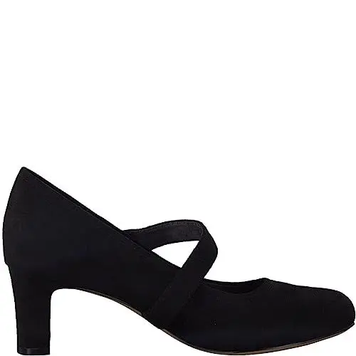 Produktbild: Jana Damen Pumps mit Riemen mit Klettverschluss Vegan, Schwarz (Black), 39 EU