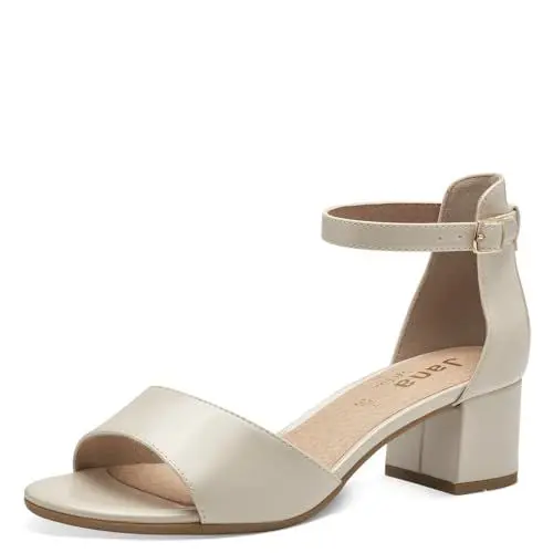 Produktbild: Jana Damen Sandalen mit Absatz Festlich Vegan, Beige (Beige Patent), 40 EU