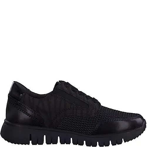 Produktbild: Jana Damen Sneaker flach Elegant mit Schnürsenkeln und Reißverschluss Weite H Mehrweite, Schwarz (Black/Zebra), 40 EU