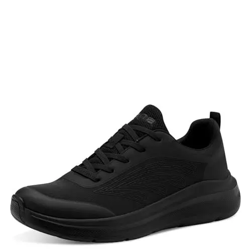 Produktbild: Jana Damen Sneaker flach Sportlich Vegan, Schwarz (Schwarz), 39 EU