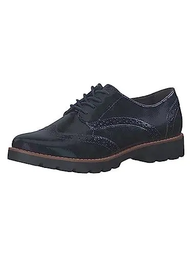 Produktbild: Jana Damen Schnürschuhe Oxford Lack Weite H Mehrweite, Blau (Navy Patent), 38 EU