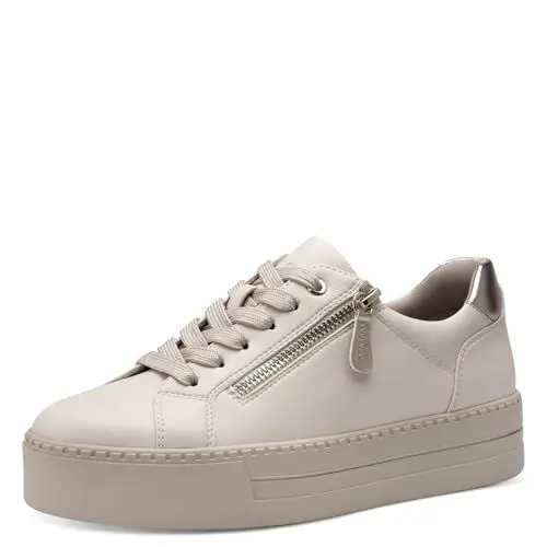 Produktbild: Jana Damen Plateau Sneaker mit Reißverschluss Vegan, Beige (Ivory), 41 EU
