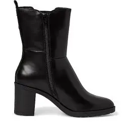 Produktbild: Jana Damen Stiefeletten mit Absatz aus Kunstleder Blockabsatz Weite H Mehrweite, Schwarz (Black), 39 EU