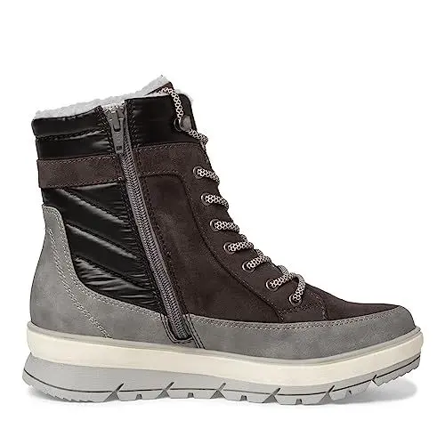 Produktbild: Jana Damen Winterstiefeletten zum Schnüren Gefüttert Plateau Weite H Mehrweite, Grau (Graphite), 38 EU