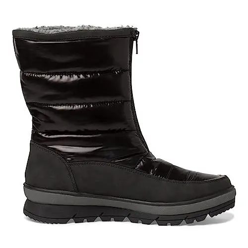 Produktbild: Jana Damen Winterstiefel ohne Absatz mit Reißverschluss Gefüttert Weite H Mehrweite, Schwarz (Black), 38 EU