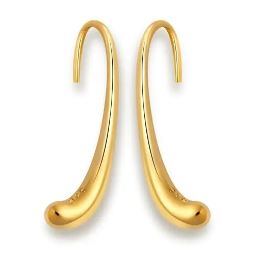 Produktbild: JANDY SHINE Wassertropfen Hängend Ohrringe Gold für Damen Hypoallergene Silber 925 Tropfen Ohrringe 18K Vergoldet