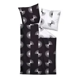 Produktbild: Janine Mako-Satin Bettwäsche J. D. 135x200 cm + 80x80 cm schwarz