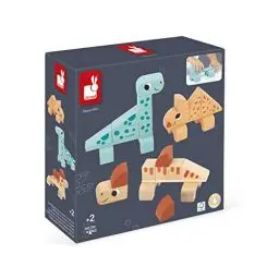 Produktbild: Janod - Bauspiel Cubikosaurus Dinosaurier - 3 Dinos zum Bauen - Lernspiel zum Stapeln - Spielzeug aus FSC-Holz - Ab 24 Monate, J05833