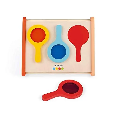 Produktbild: Janod - Essentiel - Die Spiegel - Lernspiel aus Holz Babys und Kleinkinder - Farbe auf Wasserbasis - Ab 18 Monaten, J05069