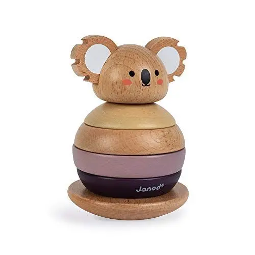 Produktbild: Janod - Stapelbarer „Stehaufkoala“ aus Holz - Baby- und Kleinkindspielzeug - Entwicklung von Motorik und Handhabung - Partnerschaft mit dem WWF - FSC-zertifiziert - Ab 1 Jahr, J08601