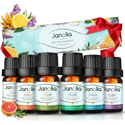 Produktbild: Janolia Ätherische Öle Naturrein Duftöl Set Reines Natürliche Ätherische Öle für Diffuser Pur Essential Oils für Luftbefeuchter Duftöle Geschenkset für Zuhause, Büro, Spa