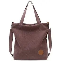 Produktbild: JANSBEN Damen Canvas Handtasche Schultertasche Casual Multifunktionale Umhängetaschen Groß für Arbeit Schule Shopper Lässige täglich
