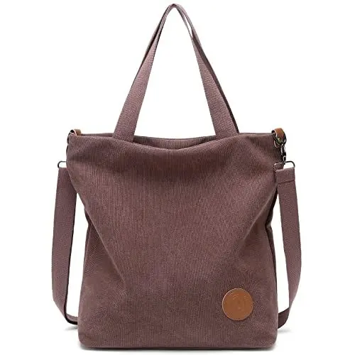 Produktbild: JANSBEN Damen Canvas Handtasche Schultertasche Casual Multifunktionale Umhängetaschen Groß für Arbeit Schule Shopper Lässige täglich