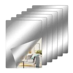 Produktbild: JAOMON 6 Stück Acryl Spiegelfliesen Selbstklebend,Acryl Spiegel Spiegelkachel DIY Wandspiegel Dekospiegel,1 mm Spiegelfliesen Selbstklebend Badezimmer Dekoration (30x30cm)