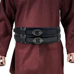 Produktbild: JAOYU Viking Belt Renaissance Herren Mittelalter Wikinger Gürtel Kostüm Keltischer Leder Gürtel Mittelalter Cosplay Ritter Breit Kunstleder Gürtel, Wikingergürtel aus Leder