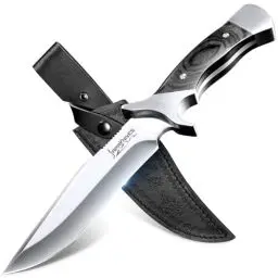 Produktbild: Japaknives Outdoor Messer Survival Scharf Jagdmesser Feststehende Klinge Full Tang Bushcraft Messer mit Lederscheide für Männer Camping Jagd Wandern Abenteuer
