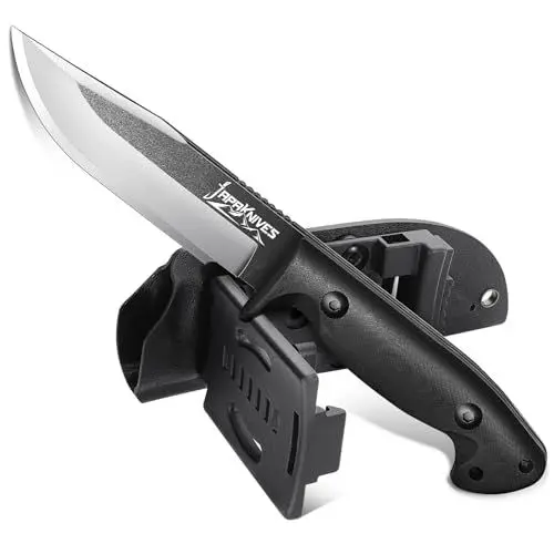 Produktbild: Japaknives Survival Messer,Jagdmesser Feststehende Klinge,Outdoor Messer mit G10 Griff,Feststehendes Messer Kydex Scheide,Jäger Geschenke für Männer