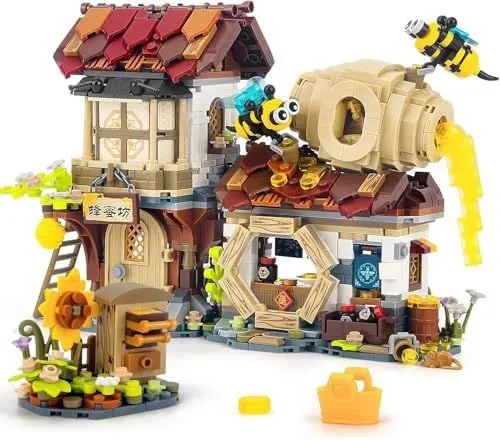 Produktbild: Japan Straßenansicht Honig Werk statt Mini Bausteine, MOC Creative STEM Japanisch Toys Friends mädchen 6-12 Model Set, 1242 PCS Klemmbausteine Haus Toy Gift (Nicht Kompatibel Mit Gängigen Marken)