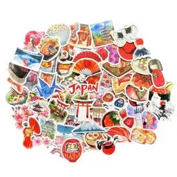 Produktbild: Japan sticker set reise zubehör scrapbook zubehör vintage sticker urlaub scrapbooking sticker journaling sticker koffer aufkleber Japanische deko travel sticker Japan deko Japan aufkleber scrapbook