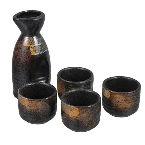 Produktbild: Japanische Sake-Flasche：Japanische Sake-Becher Aus Keramik Sake-Set Aus Keramik - Geeignet Für Zuhause Wohnzimmer Teestube Büro