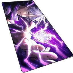 Produktbild: Japanisches Anime-Gaming-Mauspad mit genähten Kanten, Jujutsu Kaisen Gojo Satoru 3 mm dickes, verlängertes Mauspad, rutschfeste Gummiunterseite, Büro und Zuhause, 89.9x39.9x0.3 cm