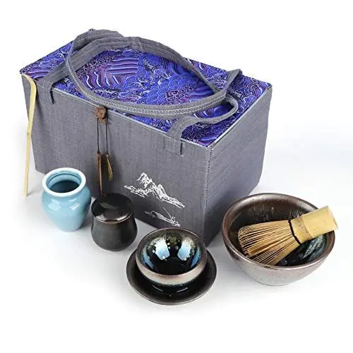 Produktbild: Japanisches schönes asiatisches Porzellan-Teeservice, Keramik-Teeservice, Tee-Schneebesenhalter-Set, Service-Werkzeug, Teezeremonie-Zubehör für traditionelle Tee-Enthusiasten