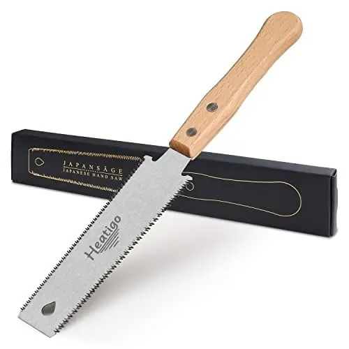 Produktbild: Japansäge Handsäge, Heatigo Zweischneidig Zugsäge 11/17 TPI Holz Feinsäge Japanische Säge Bündigschnittsäge für Heimwerken Holzbearbeitungswerkzeuge Outdoor Säge