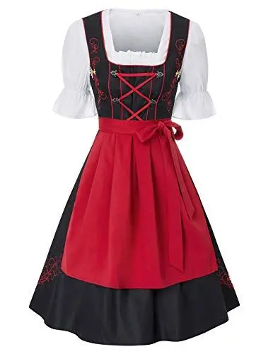 Produktbild: JASAMBAC Damen, Dirndl, 3-teiliges Trachtenkleid für Oktoberfest, Karneval