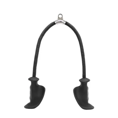 Produktbild: JASPORT Ergonomisches Trizeps-Seil für Indoor krafttraining für das Training von Trizeps, Rüchen, Bauch, für Kraftstation, Smith Rack, Fitnessstudio oder Gym zuhause, Anti-Hornhaut…