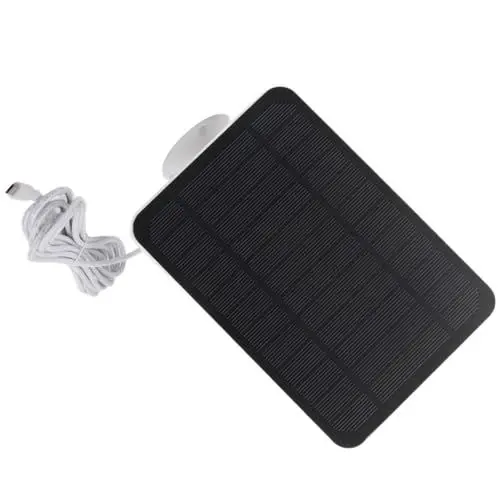 Produktbild: Jauarta 4W 5V Solarpanel Arlo Ring Blink Überwachungskamera, IP65 Wasserdichtes Solarladegerät mit 360 Grad Verstellbarer Halterung (Weiß)