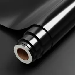Produktbild: JAVIGA Vinylfolie Plotter Schwarz Plotterfolie Vinyl Rolle 30.5 x 183cm für Cricut, Wasserdichte Glänzende Selbstklebende Folie für DIY-Aufkleber, Dekoration, Geburtstag