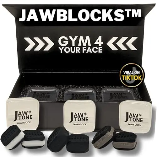 Produktbild: JawBlocks™ Kiefer Trainer Set Kieferlinie mit dem Jawline Trainer & Jawline Toner definieren·· Reduziertes Doppelkinn für Männer und Frauen (6 Stück - 3 Härtestufen - UK Verkäufer)